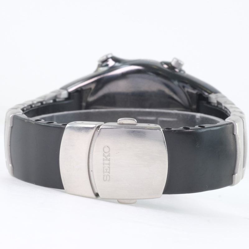 [Seiko] Seiko 9t82-0a30 Reloj de acero inoxidable x Reloj de marcación gris para hombres de cuarzo de goma de goma
