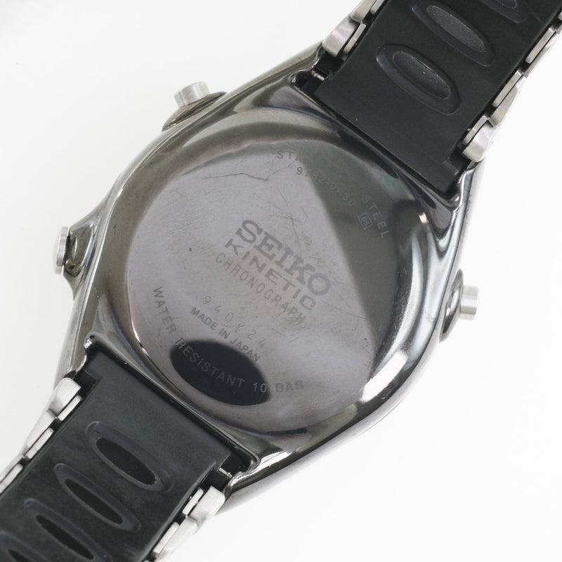 [Seiko] Seiko 9T82-0A30观看不锈钢X橡胶自动Quartz Chronograph Men's Gray Dial手表