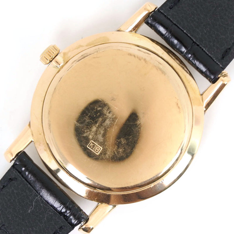 【SEIKO】セイコー
 ロードマーベル 23石 15027 腕時計
 K18イエローゴールド×レザー 手巻き アナログ表示 メンズ シルバー文字盤 腕時計