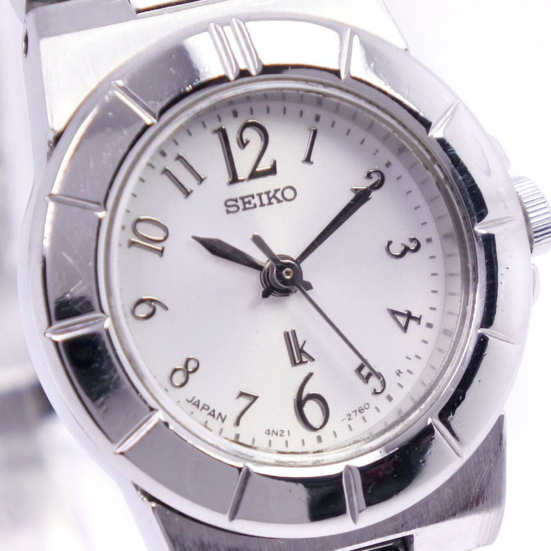 [SEIKO] SEIKO RUKIA 4N21-1130 시계 스테인리스 스틸 실버 석영 아날로그 레이디스 실버 다이얼 시계