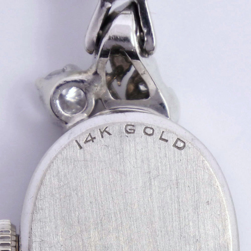 OMEGA】オメガ ダイヤベゼル アンティーク 腕時計 K14ホワイトゴールド