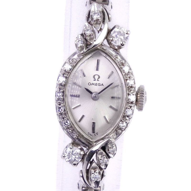 OMEGA】オメガ ダイヤベゼル アンティーク 腕時計 K14ホワイトゴールド 