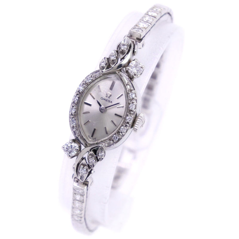 OMEGA】オメガ ダイヤベゼル アンティーク 腕時計 K14ホワイトゴールド