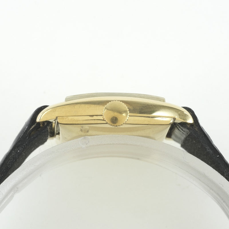 【IWC】アイダブリューシー シャフハウゼン
 腕時計
 cal.412 R4172 K18イエローゴールド×レザー 黒 手巻き ゴールド文字盤 レディース