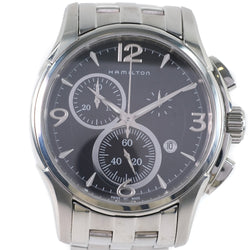 【HAMILTON】ハミルトン
 ジャズマスター H326120 腕時計
 ステンレススチール クオーツ クロノグラフ メンズ 黒文字盤 腕時計