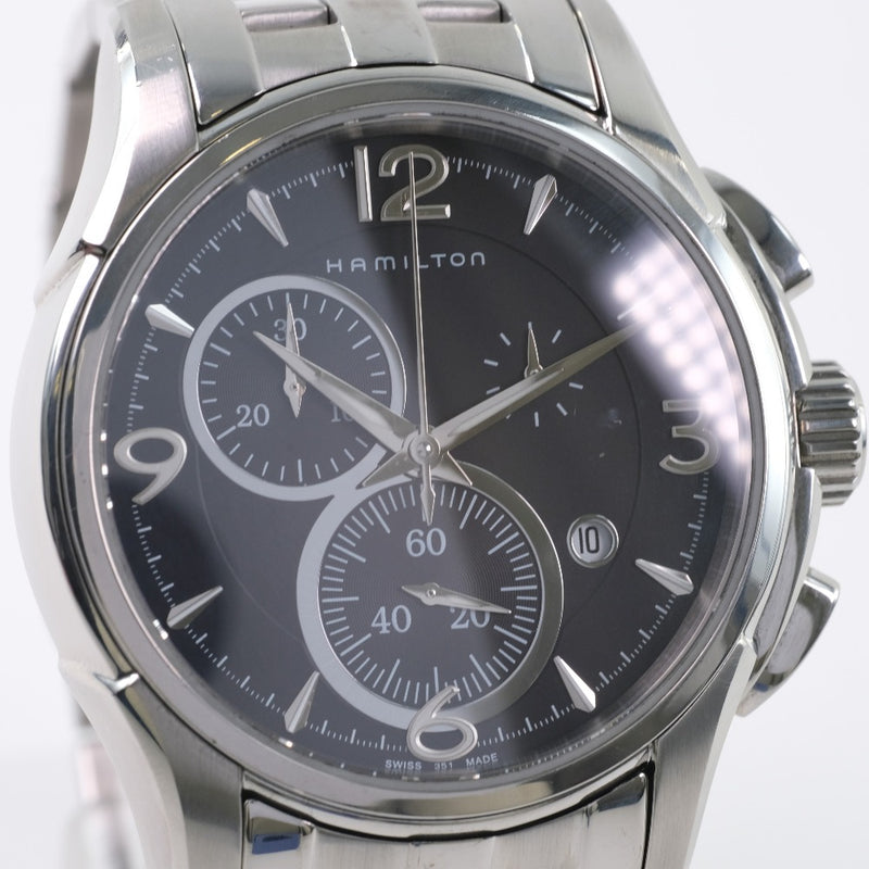 [Hamilton] Hamilton Jazz Master H326120 Reloj de diale negro de cuarzo de acero inoxidable de acero inoxidable