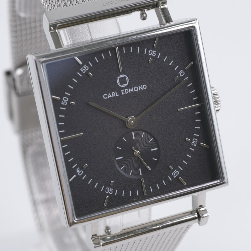 【CARL EDMOND】カールエドモンド
 グラニット IBO2671BG 腕時計
 ステンレススチール クオーツ メンズ 黒文字盤 腕時計