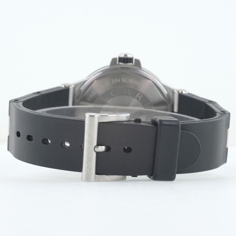 【BVLGARI】ブルガリ
 ディアゴノ DG40SV 腕時計
 ステンレススチール×ラバー 黒 自動巻き メンズ 白文字盤 腕時計
Aランク