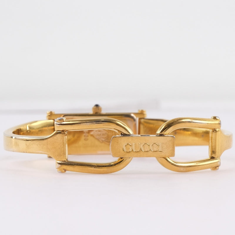 [GUCCI] Gucci 1500L Watch Stainless Steel Gold Quartz Ladies Black Dial Watch