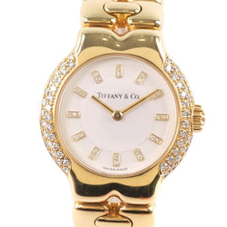 【TIFFANY&Co.】ティファニー
 ティソロ　 ダイヤベゼル L0133 腕時計
 K18イエローゴールド×ダイヤモンド ゴールド クオーツ レディース 白文字盤 腕時計