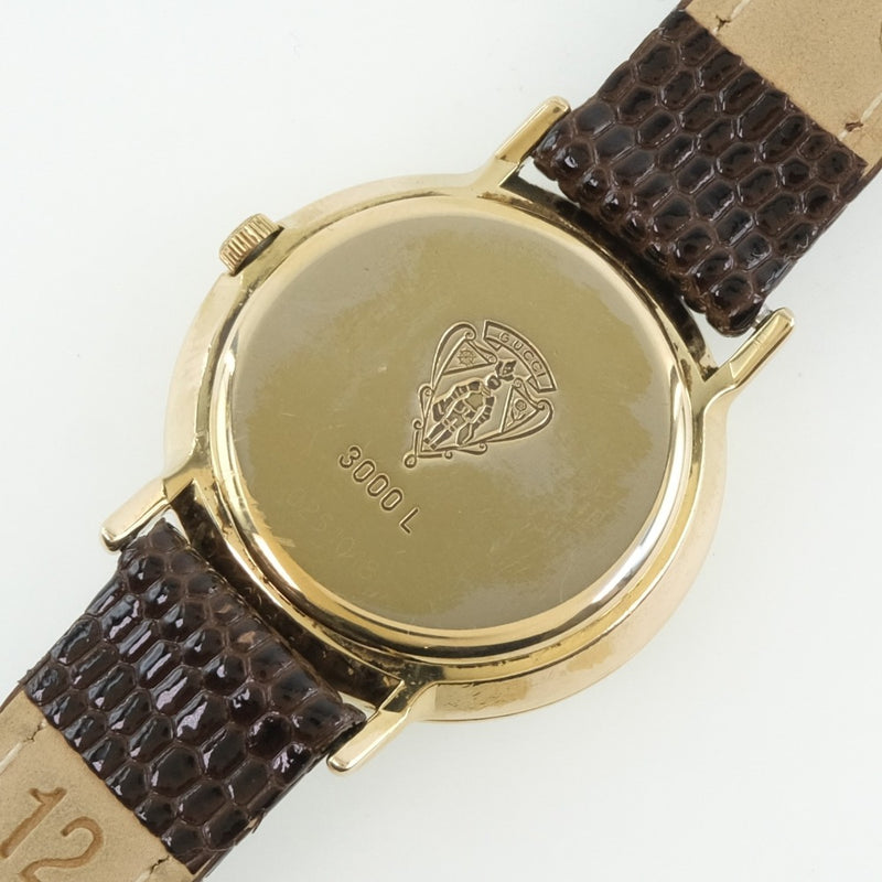 [Gucci] Gucci Sherry 3000L Reloj de acero inoxidable x Cuero rojo/cuarzo verde Damas Verdes/Red Dial Watch