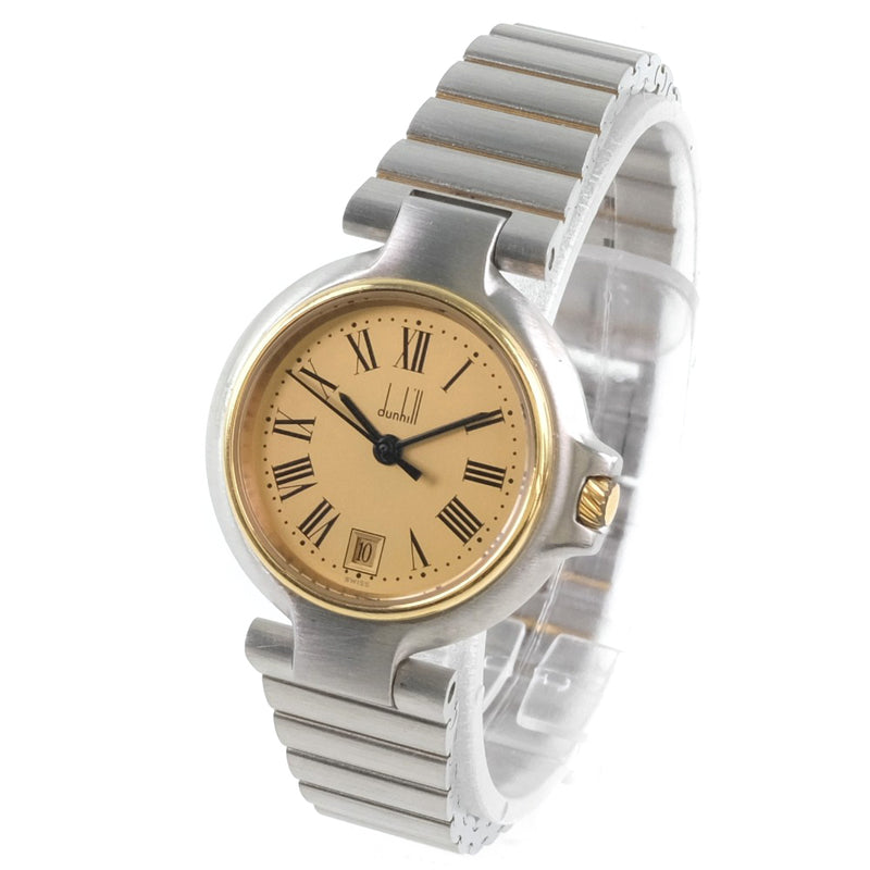 【Dunhill】ダンヒル
 ミレニアム 腕時計
 ステンレススチール ゴールド/シルバー クオーツ レディース ゴールド文字盤 腕時計