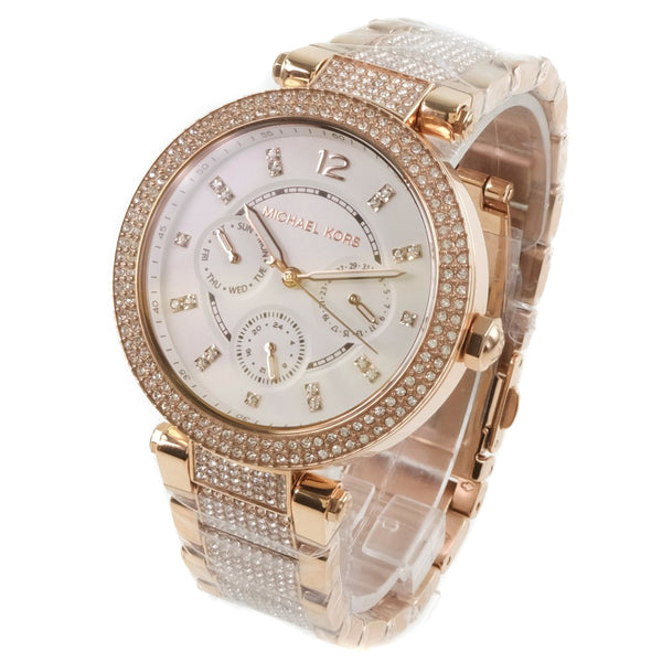 [Michael Kors] Michael course 
 watch 
 MK-6760 Stainless steel steel pink gold quartz multil in the white dial A+rank