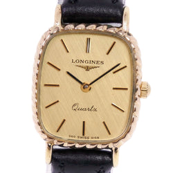 【LONGINES】ロンジン
 腕時計
 ステンレススチール×レザー ゴールド クオーツ アナログ表示 レディース ゴールド文字盤 腕時計