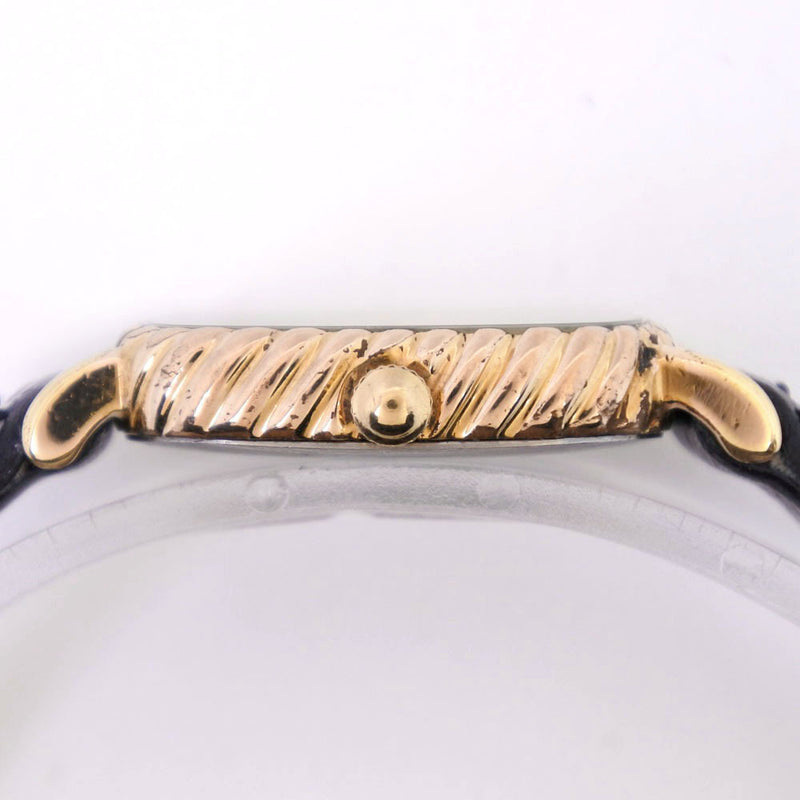 [Longines] Longin Watch de acero inoxidable x cuero Gold Quartz Display de damas damas de oro