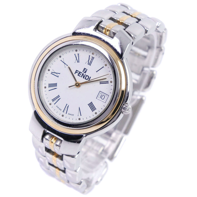 [FENDI] Fendi 980g Watch Stainless Steel Silver Quartz Analog Display Men's White Dial Watch B-Rank