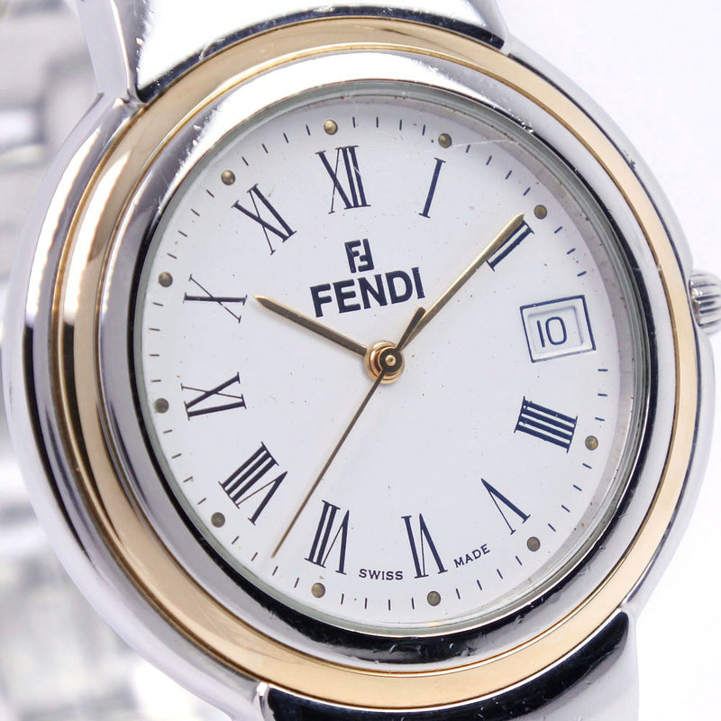 [FENDI] FENDI 980G 시계 스테인레스 스틸 실버 쿼츠 아날로그 디스플레이 남성의 화이트 다이얼 시계 B 순위