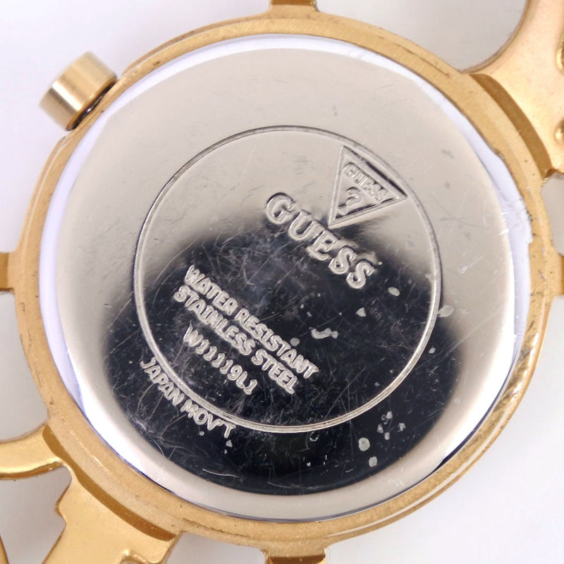 [GUESS] Guess Watch Stainless Steel Gold Quartz Analog Display Ladies Silver Dial Watch A-Rank