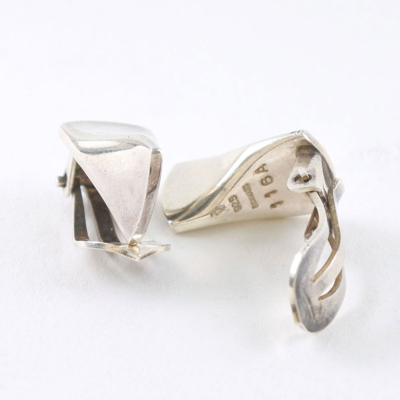 [Georg Jensen] Georgen Gensen Earring Silver 925 Silver 116A 조각 된 숙녀 귀걸이