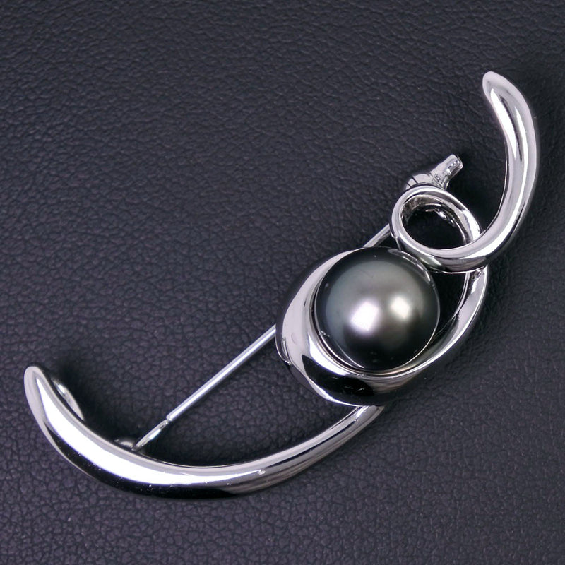 [Tasaki] Tasaki Pearl Broo 9 mm plateado x perla damas broo a-rank