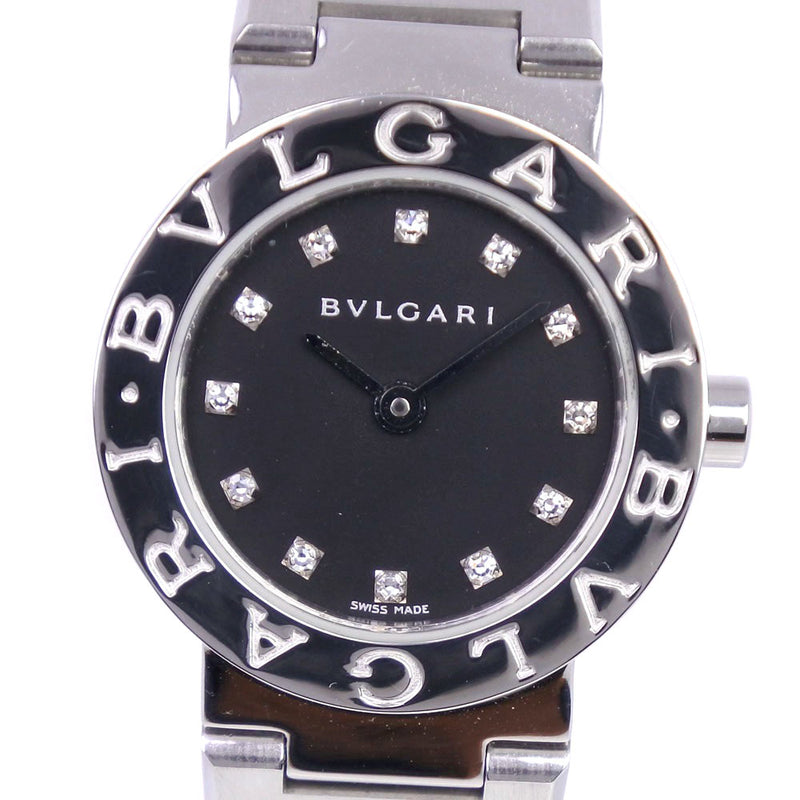 【BVLGARI】ブルガリ
 ブルガリブルガリ 12Pダイヤ BB23SS 腕時計
 ステンレススチール クオーツ アナログ表示 ユニセックス 黒文字盤 腕時計
Aランク