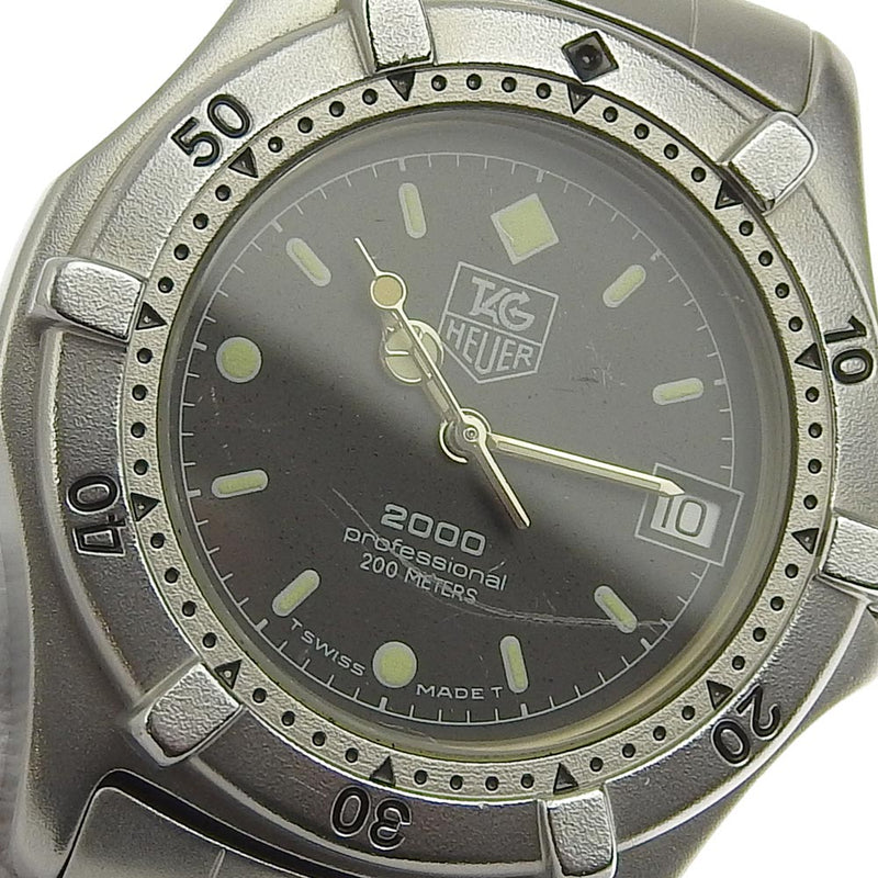 【TAG HEUER】タグホイヤー
 プロフェショナル 2000シリーズ 962.013 ステンレススチール シルバー クオーツ アナログ表示 ボーイズ 黒文字盤 腕時計