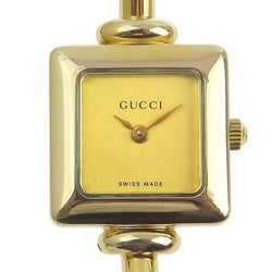 [GUCCI] Gucci 1900L Stainless steel gold 0108650 engraved quartz analog display ladies' gold dial watch