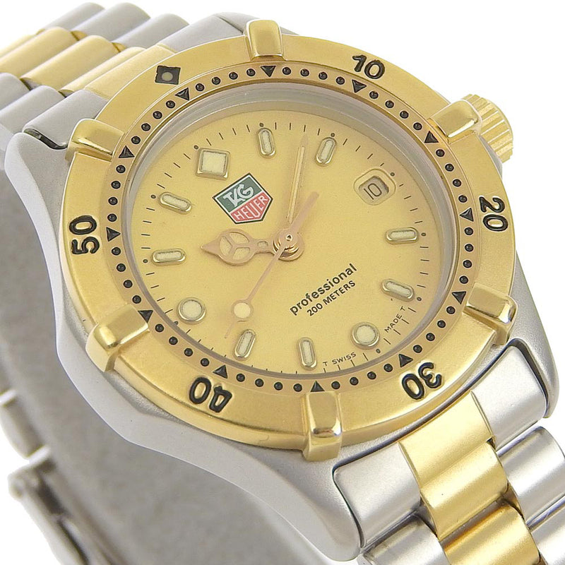 【TAG HEUER】タグホイヤー
 プロフェッショナル200 コンビ WE1420-R ステンレススチール クオーツ アナログ表示 レディース ゴールド文字盤 腕時計