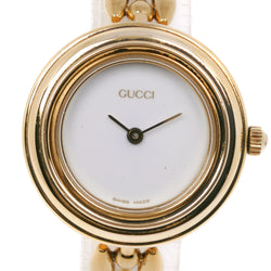 [Gucci] Gucci更改BESEL 11/12.2金镀石英模拟显示女士白色拨号表