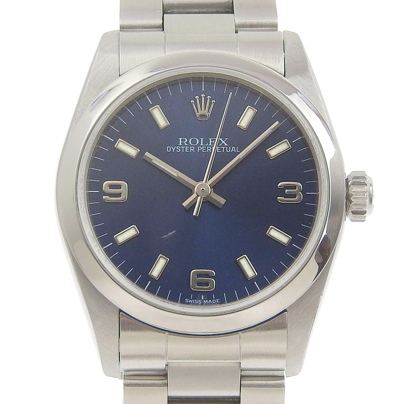[ROLEX] Rolex Oysterpetur 77080 Stainless Steel Automatic Boys Navy Dial Watch A-Rank