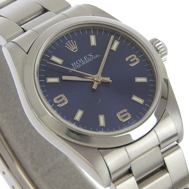 [ROLEX] Rolex Oysterpetur 77080 Stainless Steel Automatic Boys Navy Dial Watch A-Rank