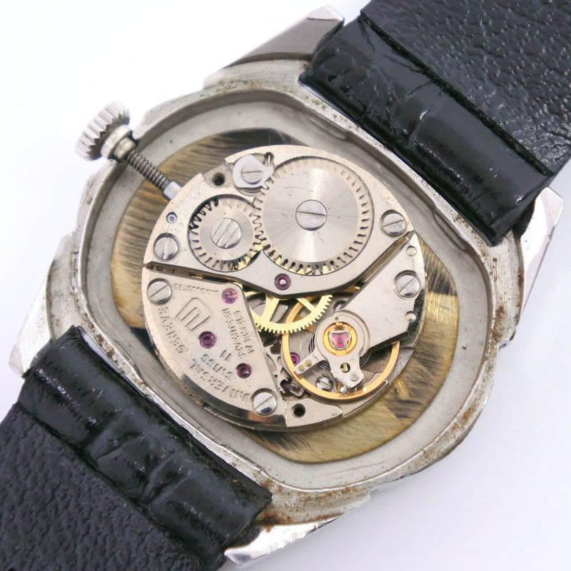 [Universal Genve] Universal Geneva Watch Stainless Steel x Leather hand -wound analog display black dial