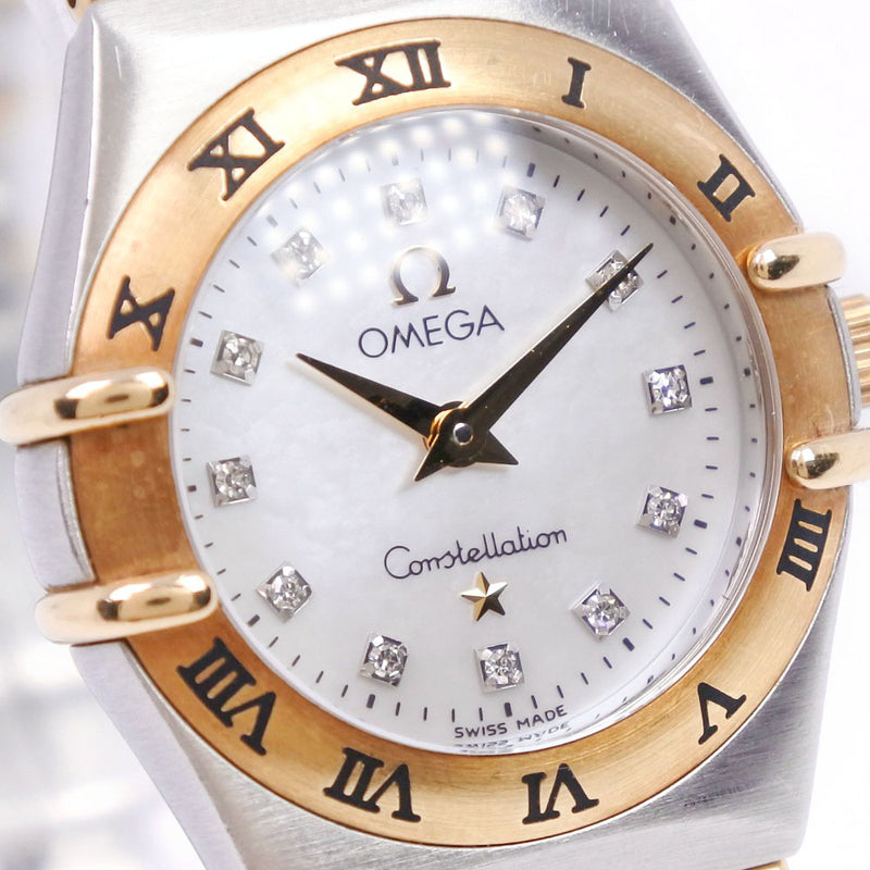 【OMEGA】オメガ コンステレーション ミニ ステンレススチール シルバー/ゴールド クオーツ アナログ表示 レディース ベージュ文字盤 腕時計