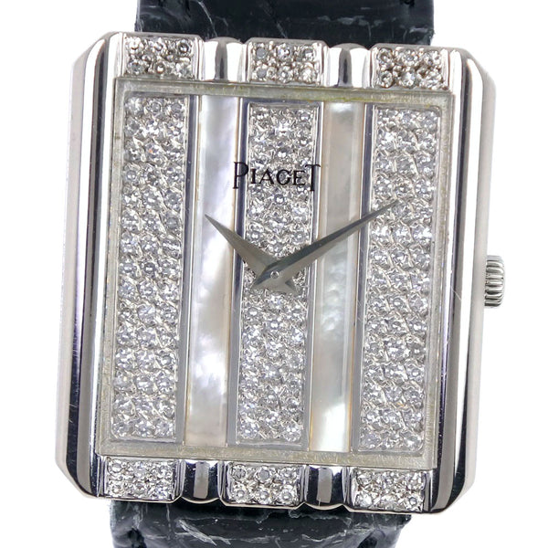 [Piaget] Piage après Diamond Watch WG × Diamond Quartz Analogon Charge Unisexe Silver REAL Watch