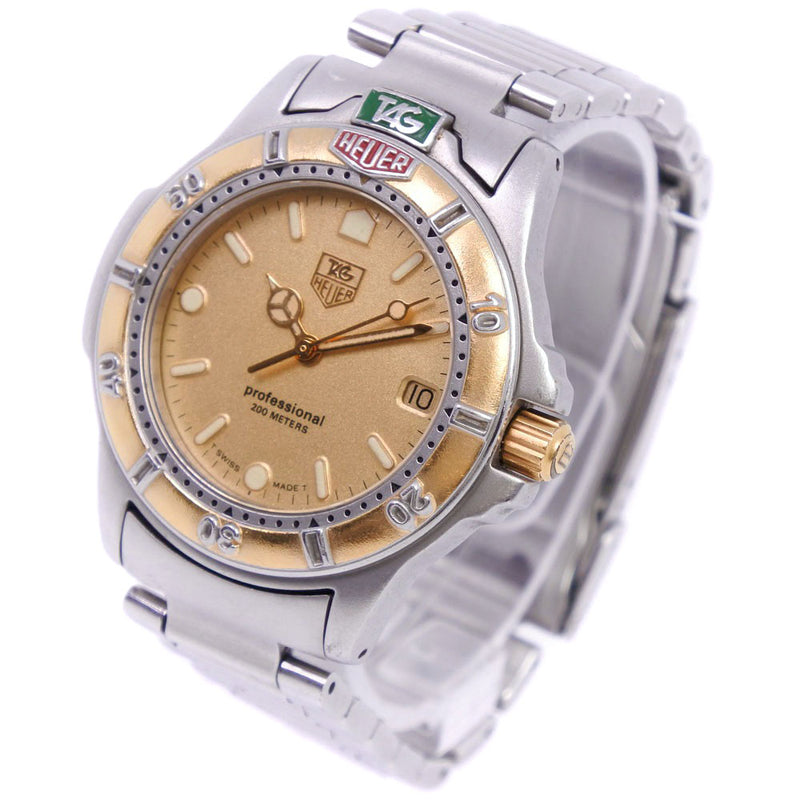 [Etiqueta Heuer] Tag Toear Professional 200m 995.413 Reloj de cuarzo de acero inoxidable Analógico l Display de dial de oro para hombres