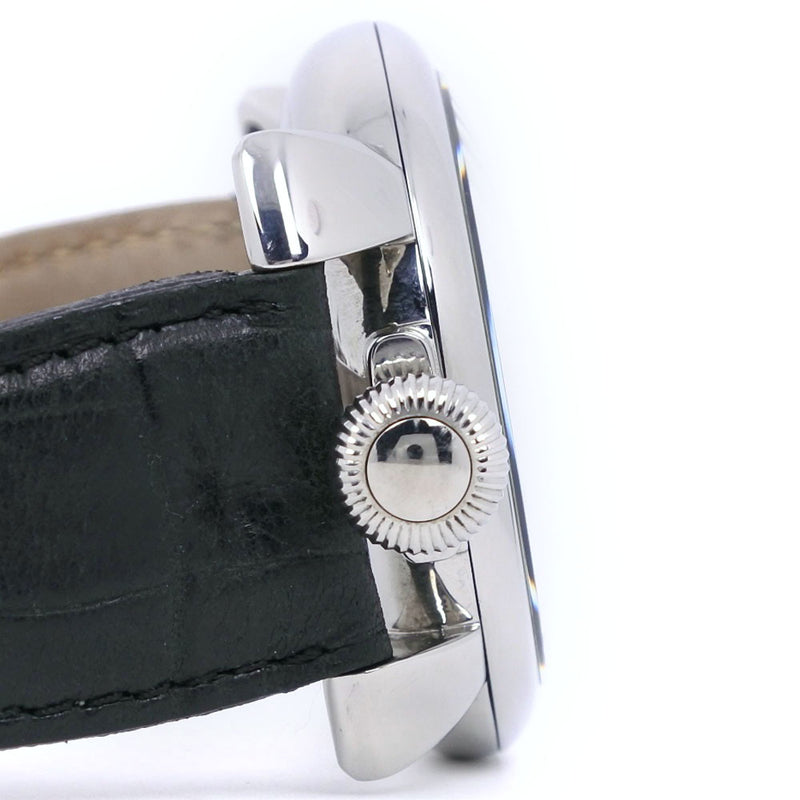 [GAGA MILANO] Gaga Milan Manuale 48 Stainless Steel x Leather Handwriting Analog Load Men's Black Dial Watch