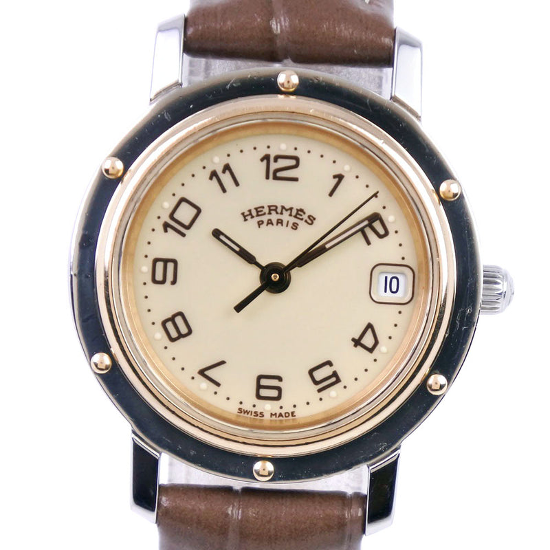 HERMES] Hermes Clipper CL4.220 Watch Stainless steel x gold