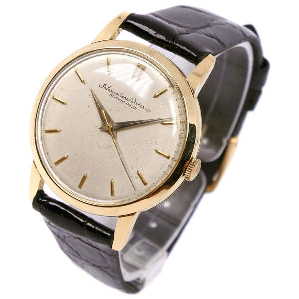 [IWC]国际手表公司Cal.89 K18黄金X皮革手动 - 围绕模拟显示男士银牌手表