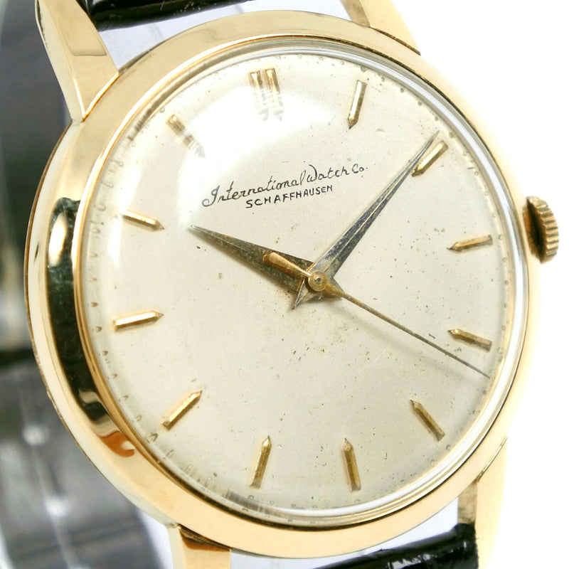 [IWC]国际手表公司Cal.89 K18黄金X皮革手动 - 围绕模拟显示男士银牌手表