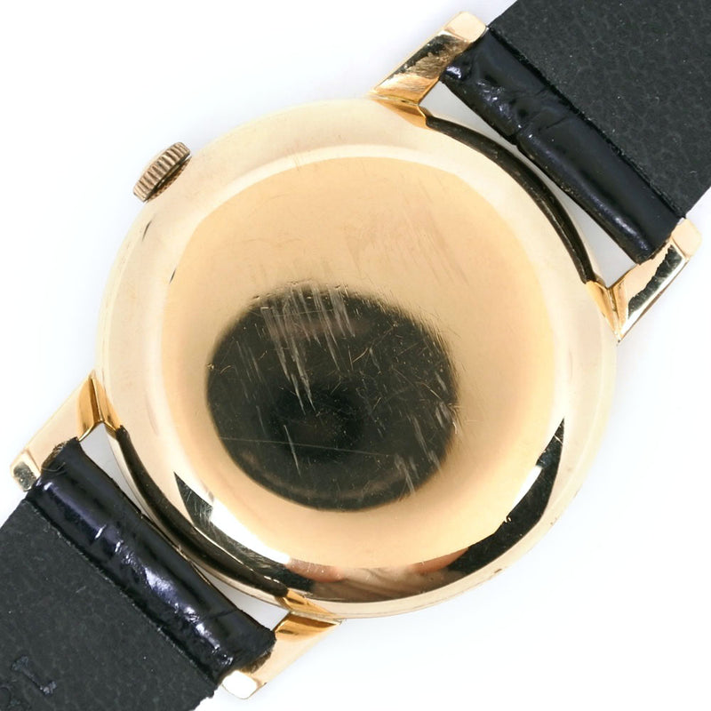 [IWC] 국제 시계 회사 CAL.89 K18 옐로우 골드 X 가죽 손 -wound 아날로그 디스플레이 남성 실버 다이얼 시계