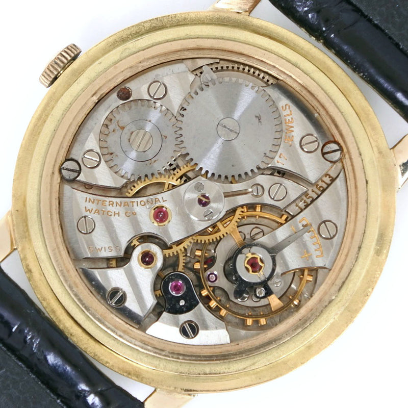 【IWC】インターナショナルウォッチカンパニー
 cal.89 K18イエローゴールド×レザー 手巻き アナログ表示 メンズ シルバー文字盤 腕時計
