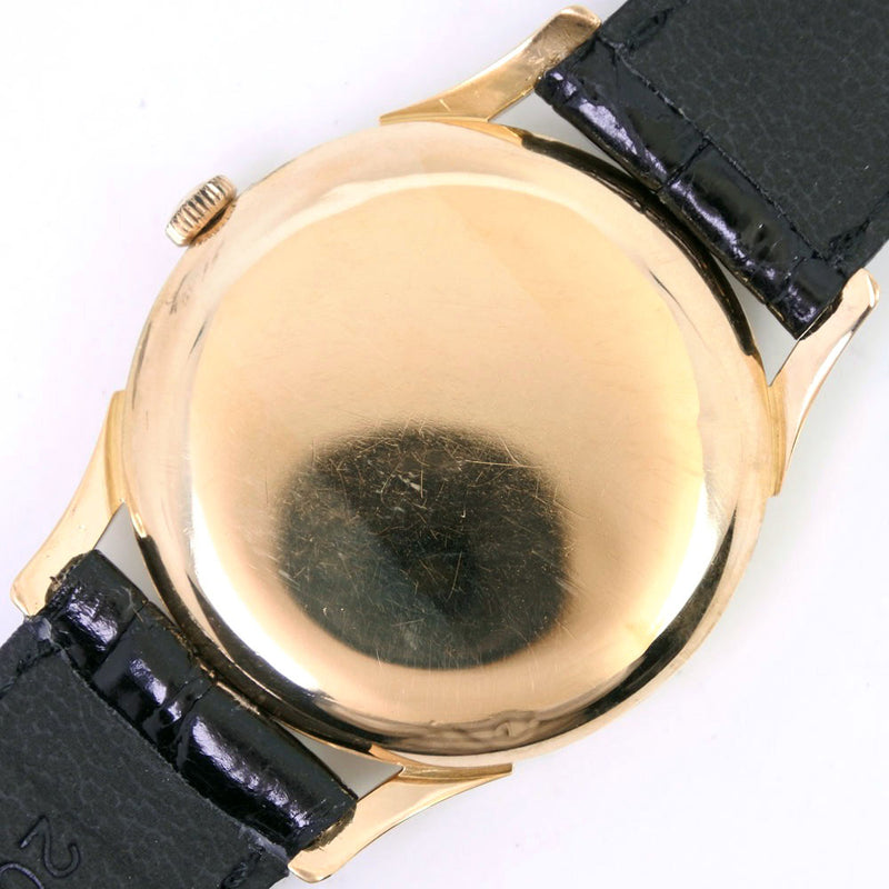 [IWC] International Watch Company Cal.89 Watch K18 옐로우 골드 X 가죽 손 -wound 아날로그 디스플레이 남성 실버 다이얼 시계