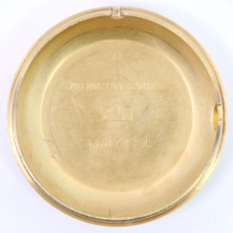 [IWC] International Watch Company Cal.852 K18 Reloj de dial de plata automático de oro de cuero x cuero de cuero