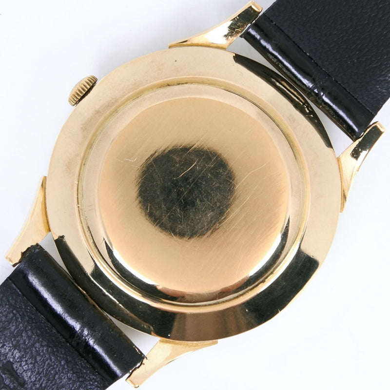 [IWC] International Watch Company Cal.89 K18 Oro amarillo x Display analógico de cuero Handulado a mano Marril de dial de plata para hombres Rank B-Rank