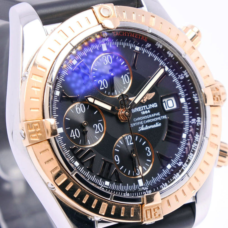 【BREITLING】ブライトリング
 クロノマットエボリューション C13350 腕時計
 ステンレススチール×ラバー 自動巻き アナログ表示 メンズ 黒文字盤 腕時計
A-ランク