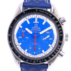 [Omega] Omega Speed ​​Master Racing Schumacher 3510.81 Mira acero inoxidable x Display de viento automático de cuero Analógico de viento Azul Reloj A-Rank