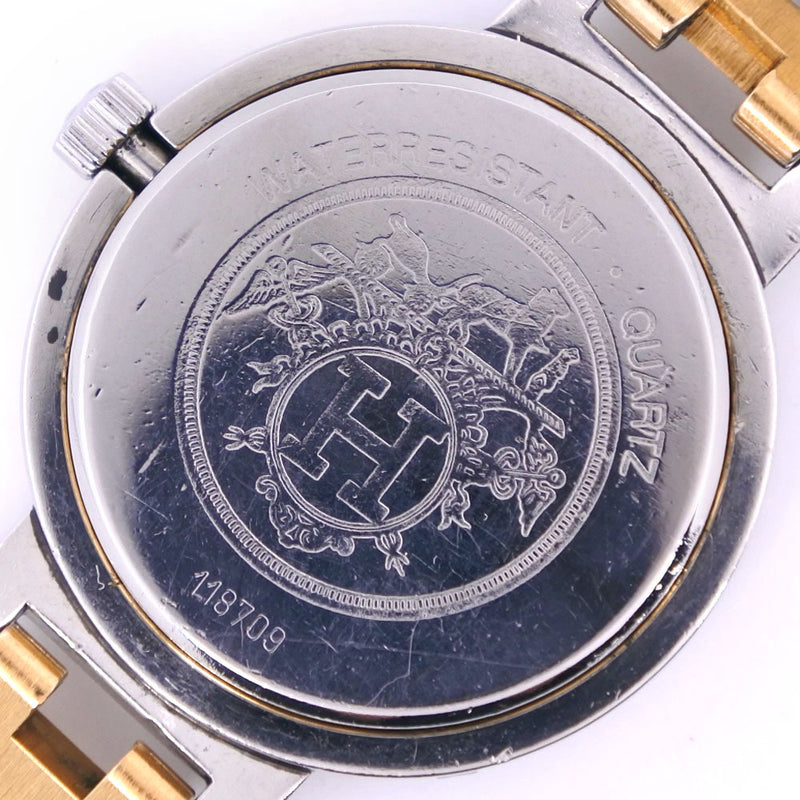 【HERMES】エルメス
 クリッパー 腕時計
 ステンレススチール×金メッキ クオーツ アナログ表示 レディース クリーム文字盤 腕時計