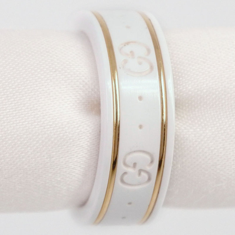 [Gucci] anillo de icono de Gucci / anillo Cerámica blanca x K18 Oro amarillo No. 13 Ring / anillo A-Rank