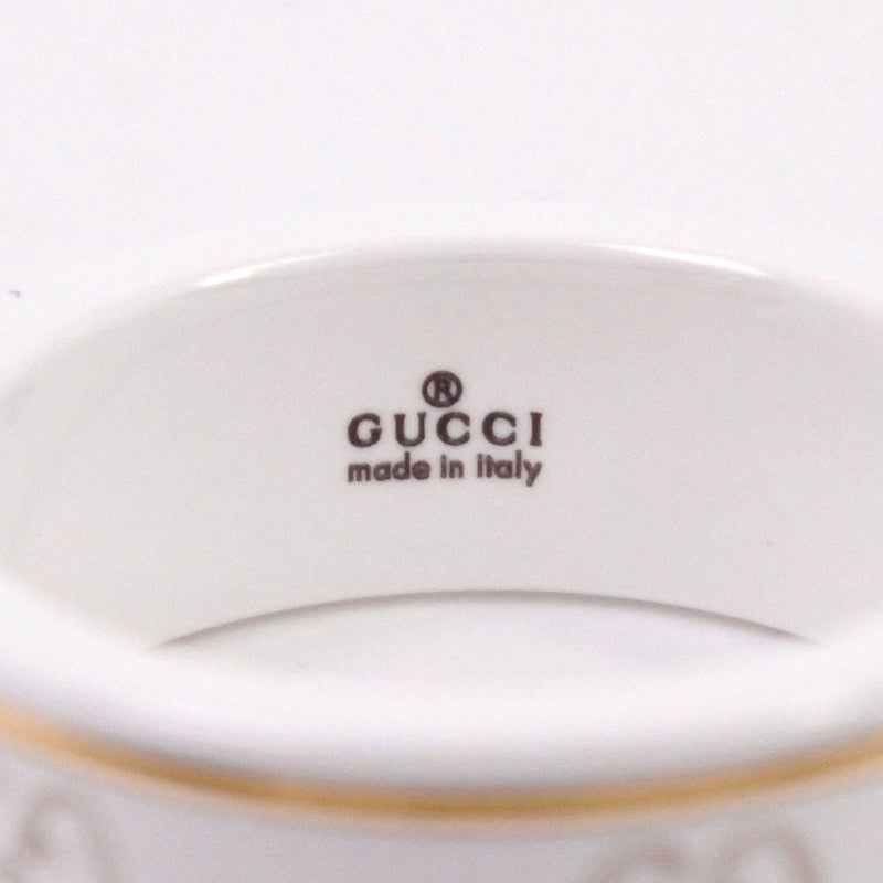 [Gucci] Gucci图标环 /环白色陶瓷X K18黄金13位女士环 /环A级