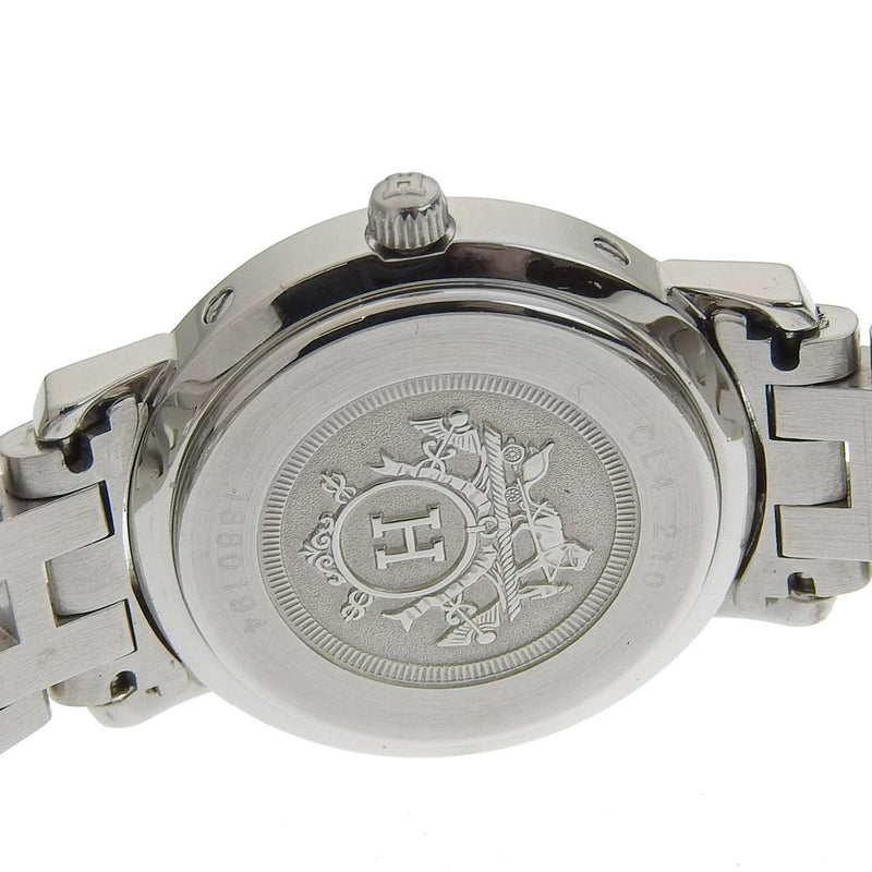 【HERMES】エルメス
 クリッパー CL4.210 ステンレススチール クオーツ アナログ表示 レディース ピンク文字盤 腕時計
A-ランク